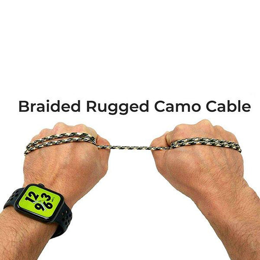 Heavy-Duty Camo USB-C to Lightning Right-Angle iPhone Charger