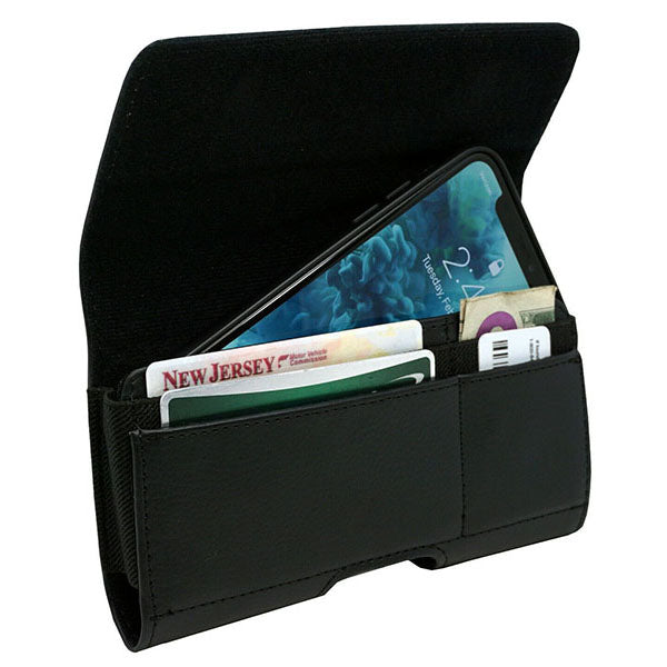 LG G7 ThinQ Leather Wallet Holster with Card Holder