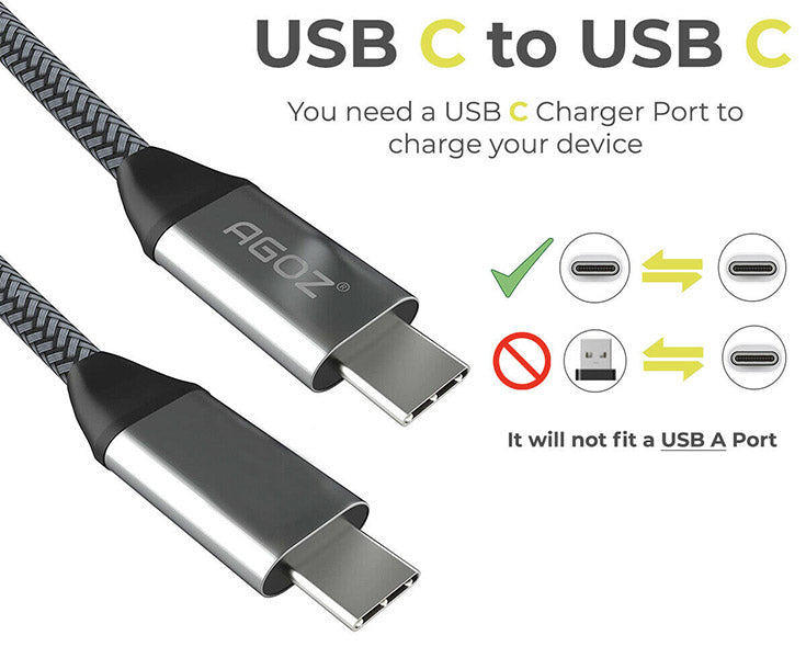 USB-C to USB-C Fast Charging Cable for LG Wing, Q70, K51, V60 ThinQ, G8 X ThinQ, Stylo 5, Stylo 4/4+, G8 Thinq, G7 Thinq, V50 Thinq, V40 Thinq, V35 Thinq, K30, Velvet, Reflect