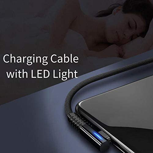 LED Right-Angle USB C Fast Charger Cable for Samsung Galaxy Note 20, Note 20 Ultra, S20 Ultra, S20 FE