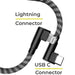 MFi Certified 6 inch USB-C to Lightning Right-Angle iPhone Cable