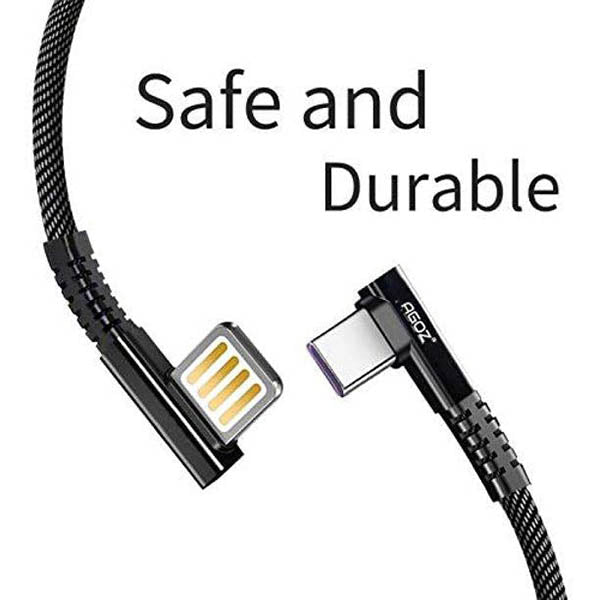 Câble de chargeur rapide USB-C à angle droit LED