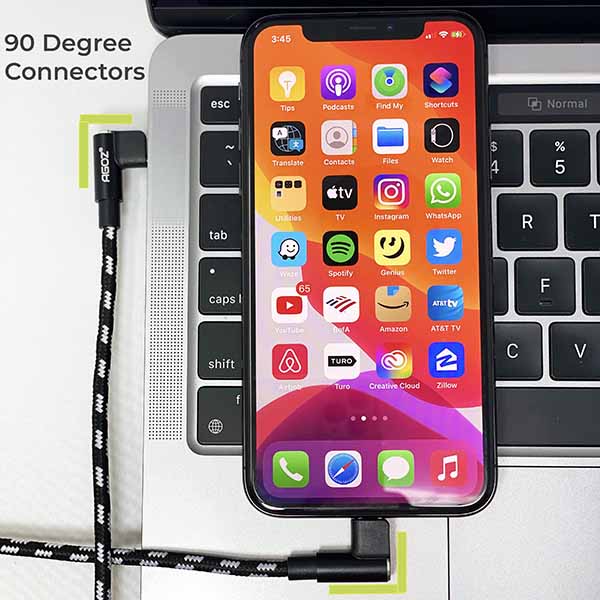 MFi Certified USB-C to Lightning Right-Angle iPhone Cable