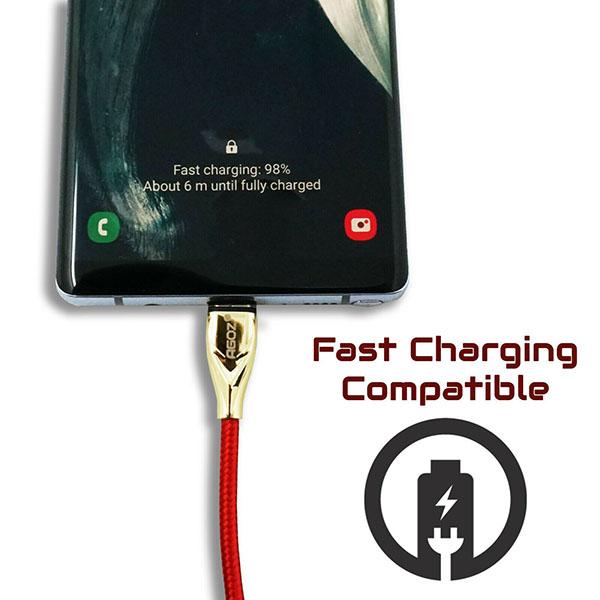 Gold/Red USB-C Cable Fast Charger for Samsung