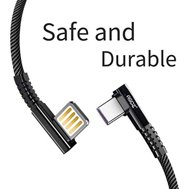 LED Right-Angle USB C Fast Charger Cable for Samsung Galaxy Note 20, Note 20 Ultra, S20 Ultra, S20 FE