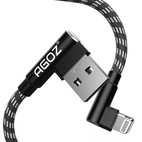 MFi Certified USB-A to Lightning Right-Angle iPhone Cable
