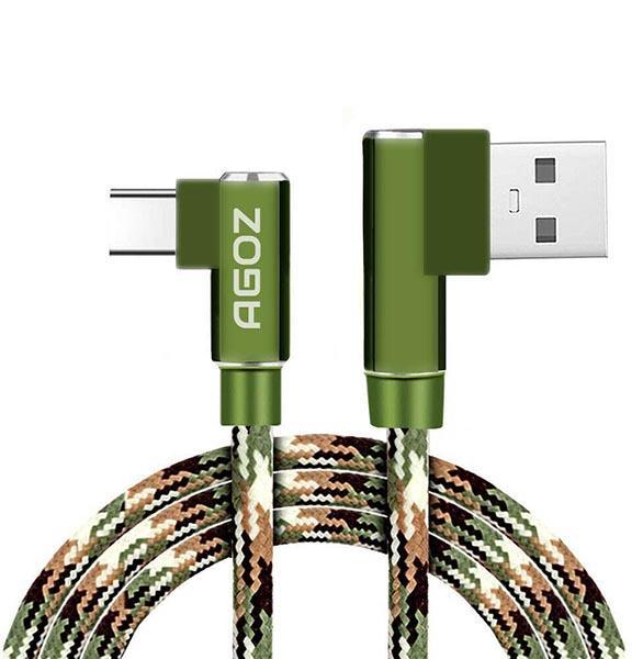 Camo 90 degree Cable USB-C Charger for Kyocera DuraForce Pro 2, DuraXV Extreme, DuraXE Epic E4830, DuraSport 5G UW