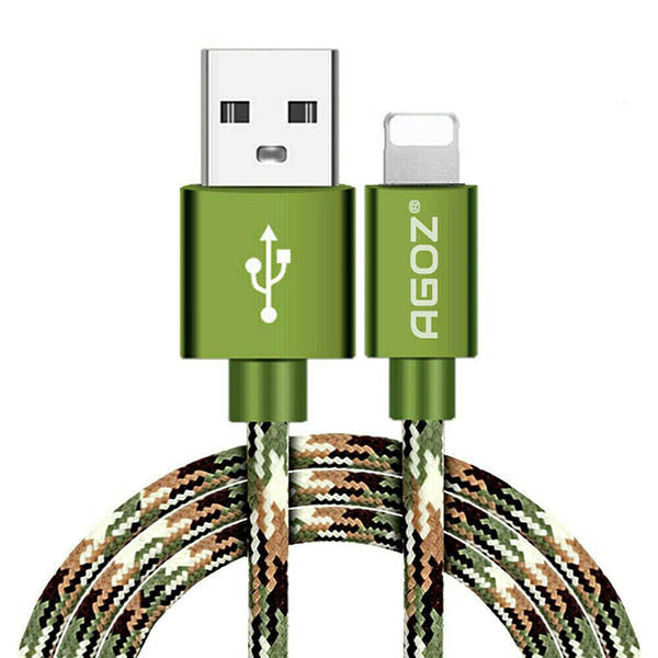 Câble de chargeur USB-A vers iPhone Lightning camouflage durable